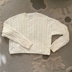 Aeropostale Cream Cable Knit Sweater